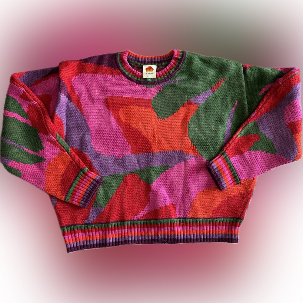 FARM RIO - Abstract scarf sweater